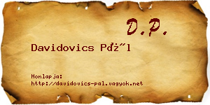 Davidovics Pál névjegykártya