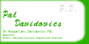 pal davidovics business card